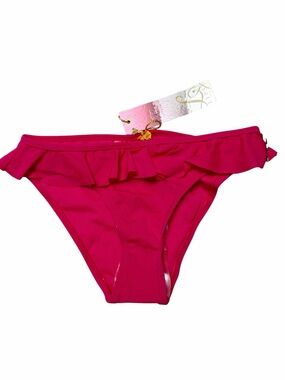 Lipsy Hot Pink Ruffle Bikini Bottoms Swim US 2 NWT